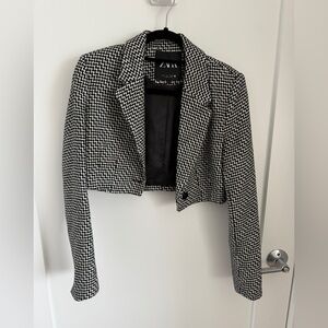 Zara plaid cropped jacket